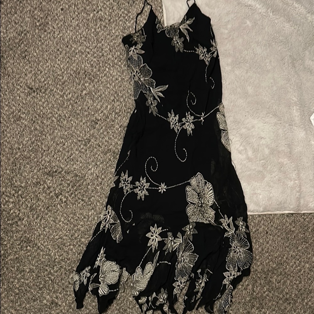Elegant Black Floral Dress
